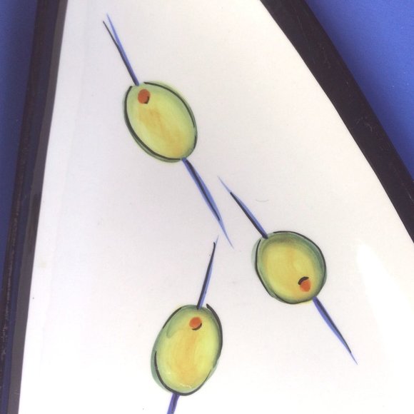 HausenWare Olive Retro Mod Stylized Triangle Hors d Oeuvres Mary Jane Mitchell - Picture 7 of 9